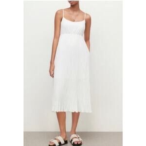 AllSaints Laze Sleeveless Slip Dress White Size XS  Crinkle Pleated